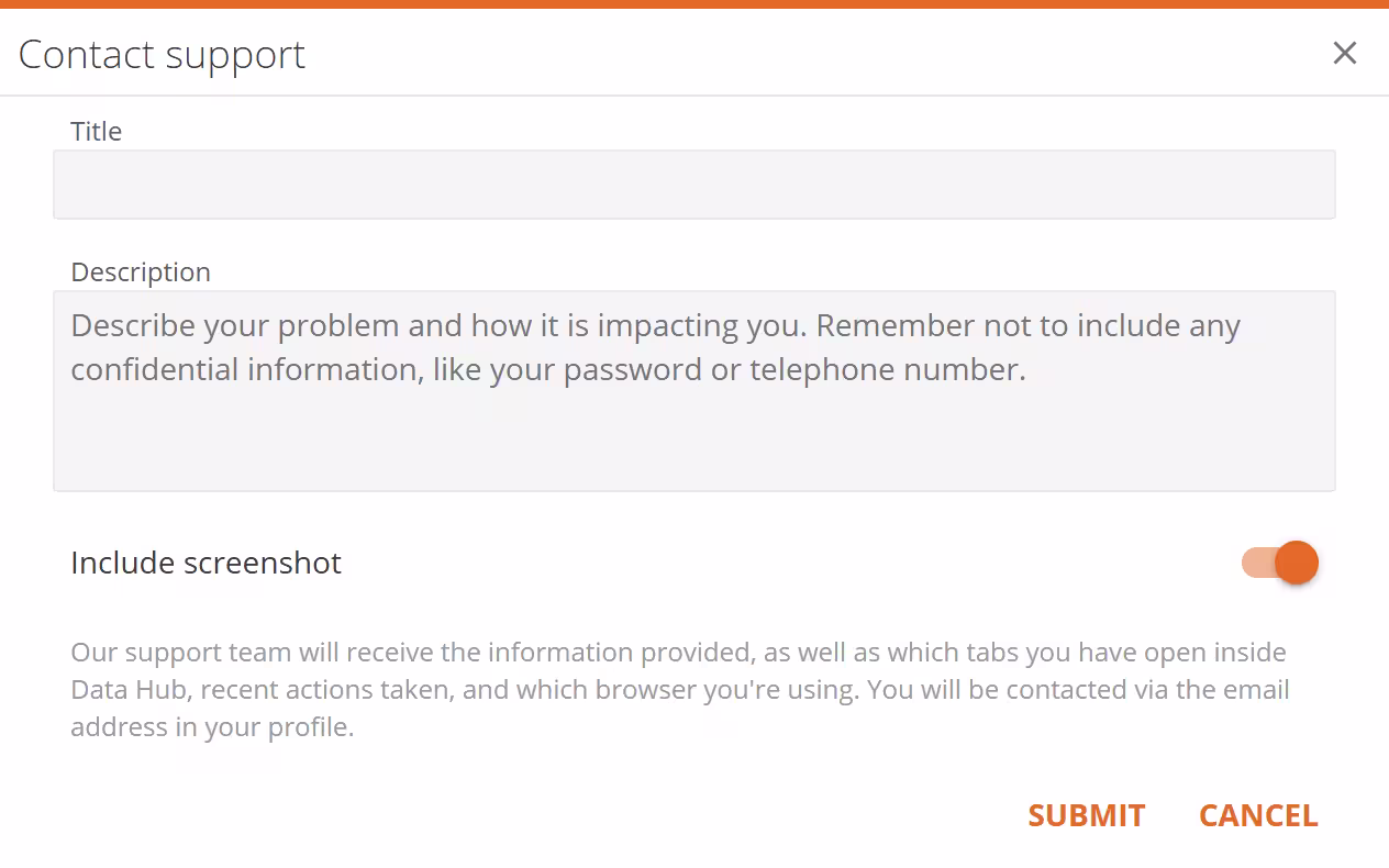 Contact support
