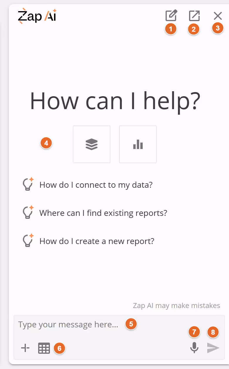 Zap AI panel